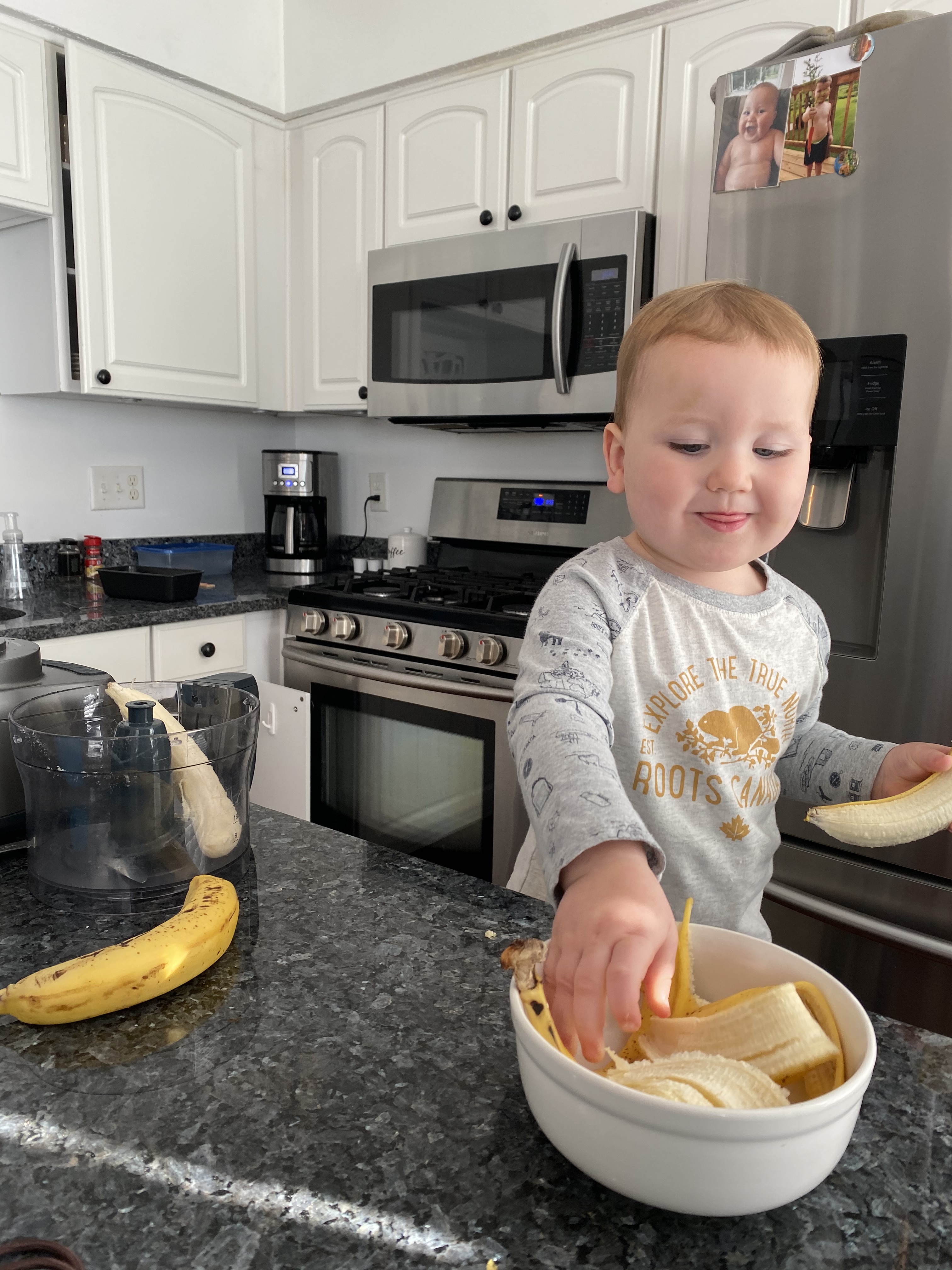 Peeling bananas is great for motor skills